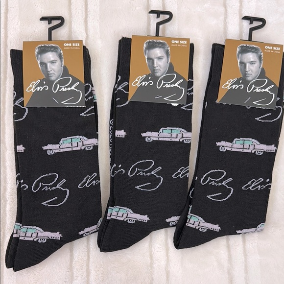 Elvis Presley Casual Crew Socks Everyday Comfort Essentials One Size Black - Picture 1 of 4